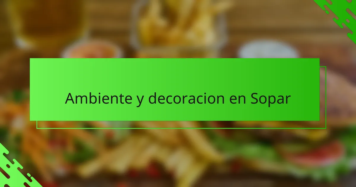 Ambiente y decoracion en Sopar