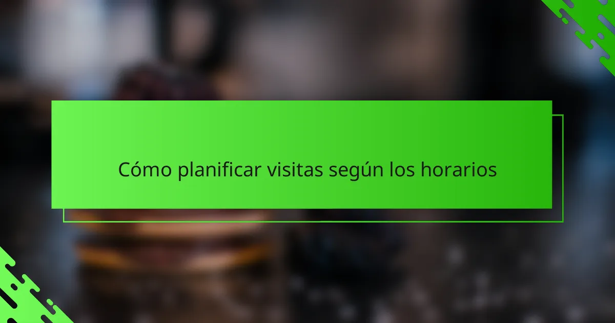 Cómo planificar visitas según los horarios