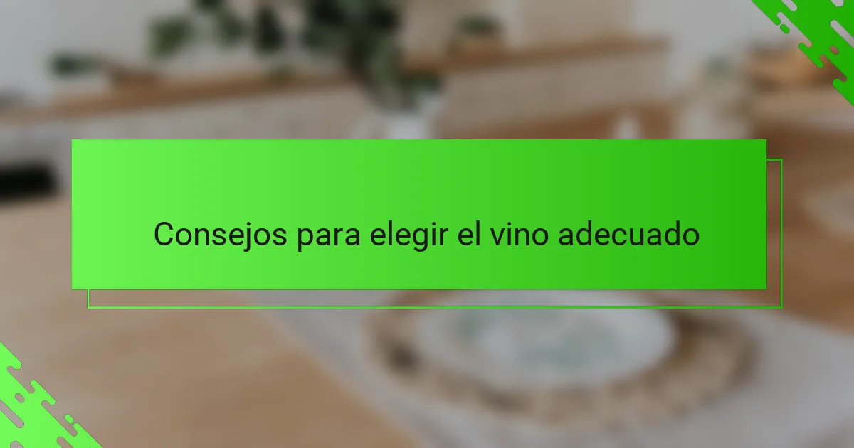 Consejos para elegir el vino adecuado