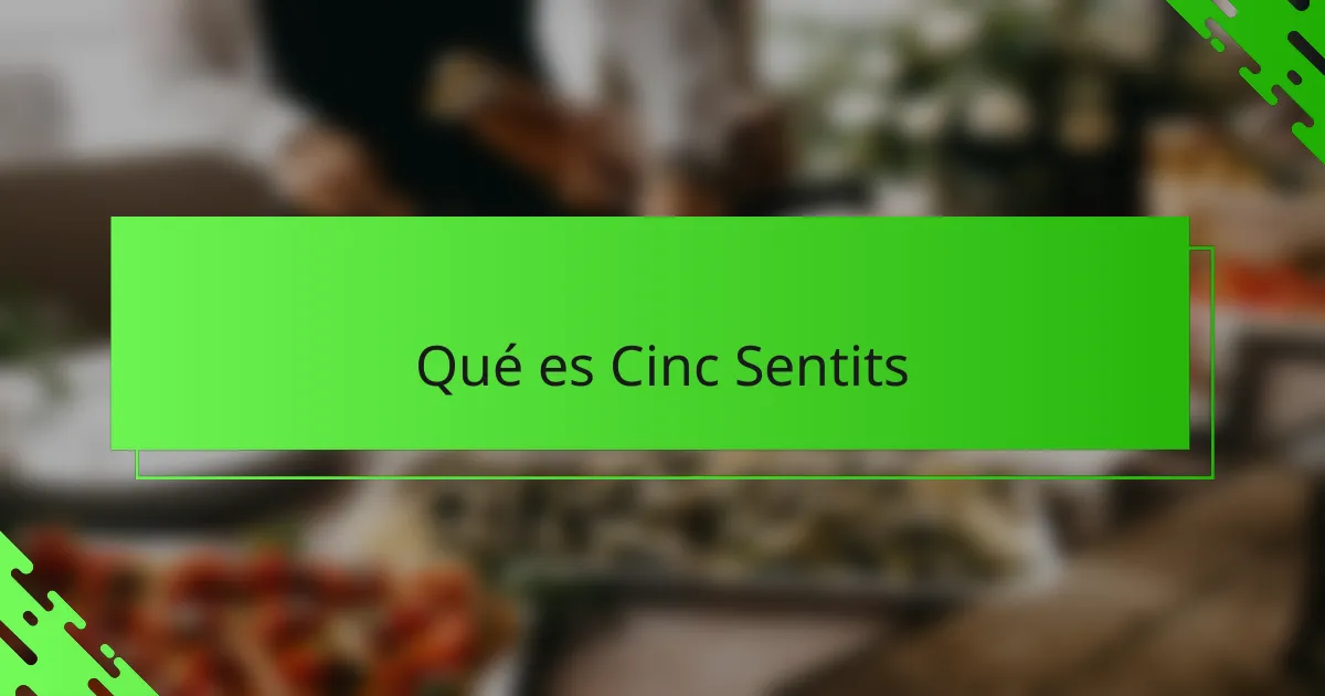 Qué es Cinc Sentits