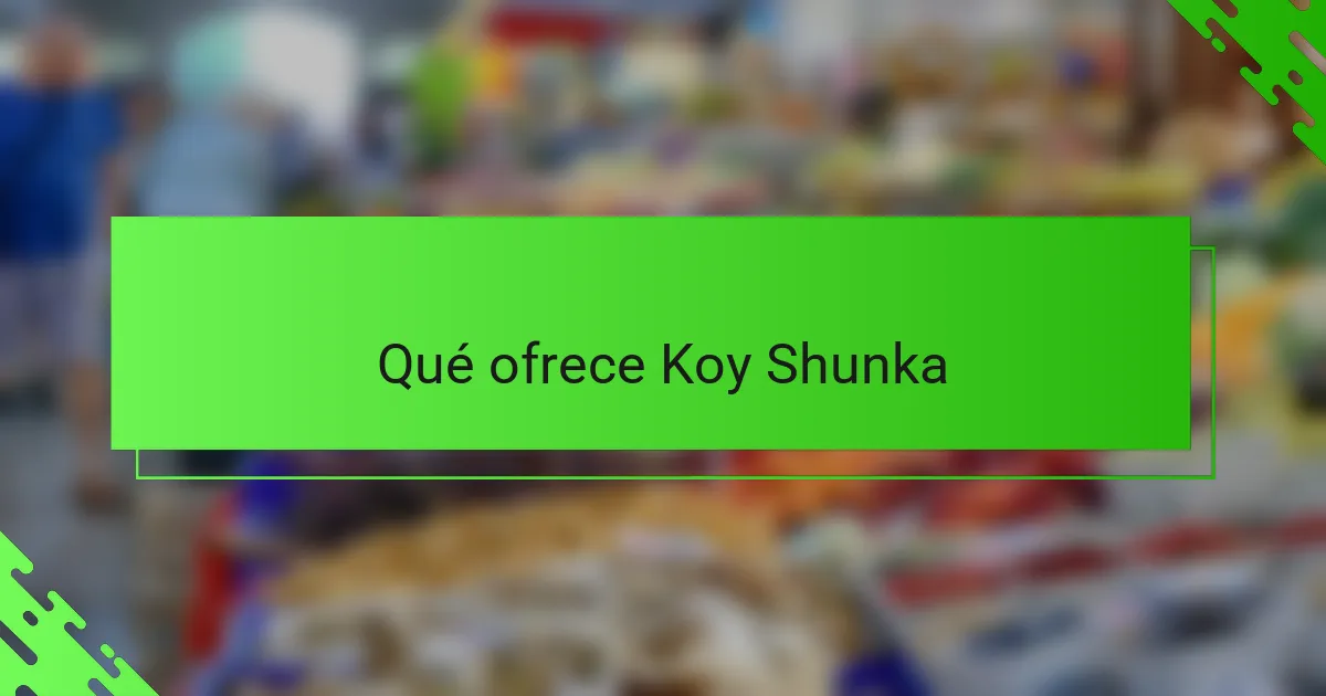Qué ofrece Koy Shunka
